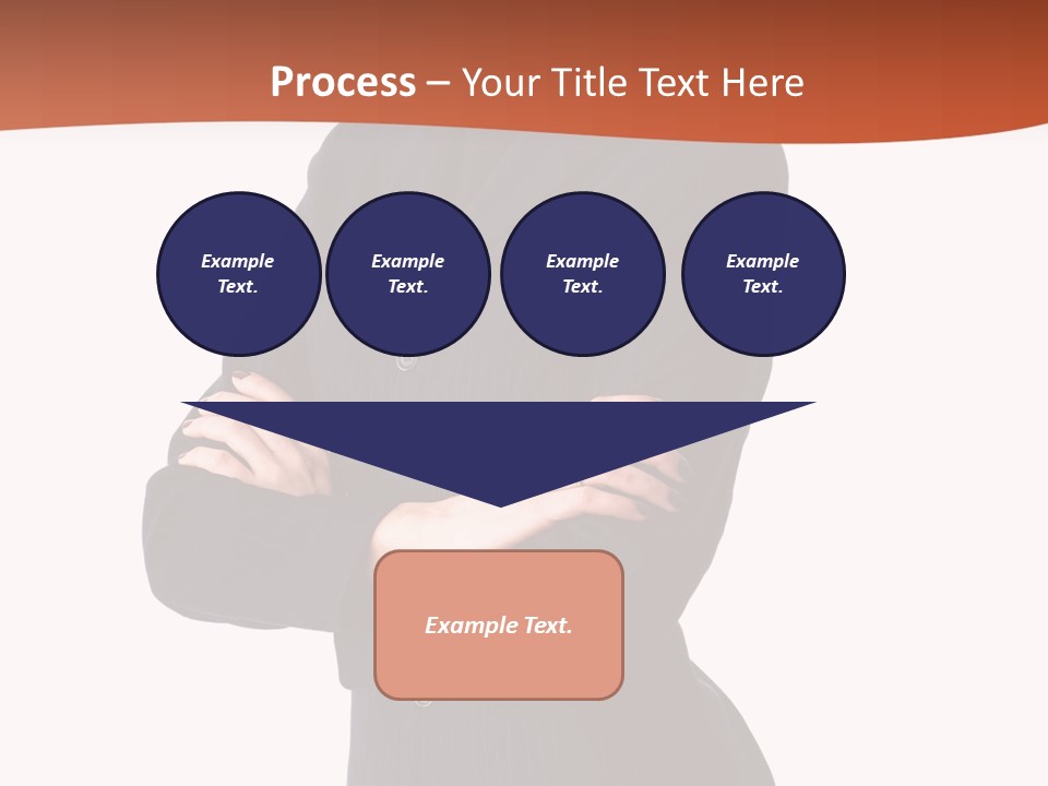 A Woman In A Business Suit Standing With Her Arms Crossed PowerPoint Template