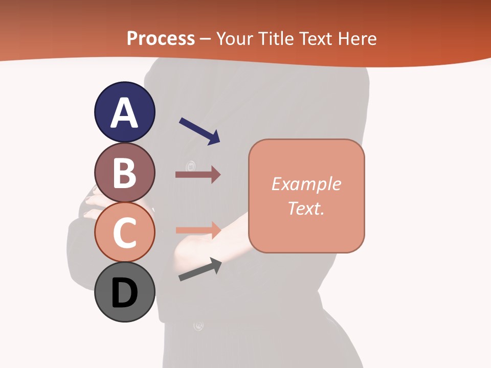 A Woman In A Business Suit Standing With Her Arms Crossed PowerPoint Template