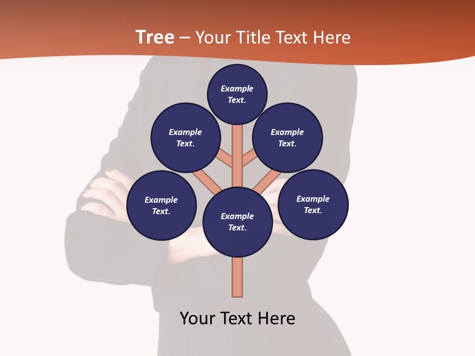 A Woman In A Business Suit Standing With Her Arms Crossed PowerPoint Template