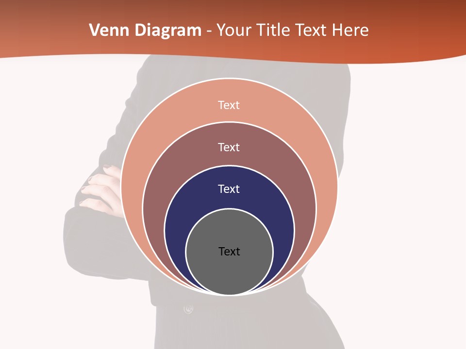 A Woman In A Business Suit Standing With Her Arms Crossed PowerPoint Template