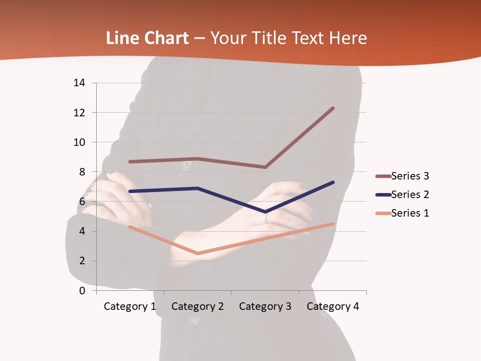 A Woman In A Business Suit Standing With Her Arms Crossed PowerPoint Template