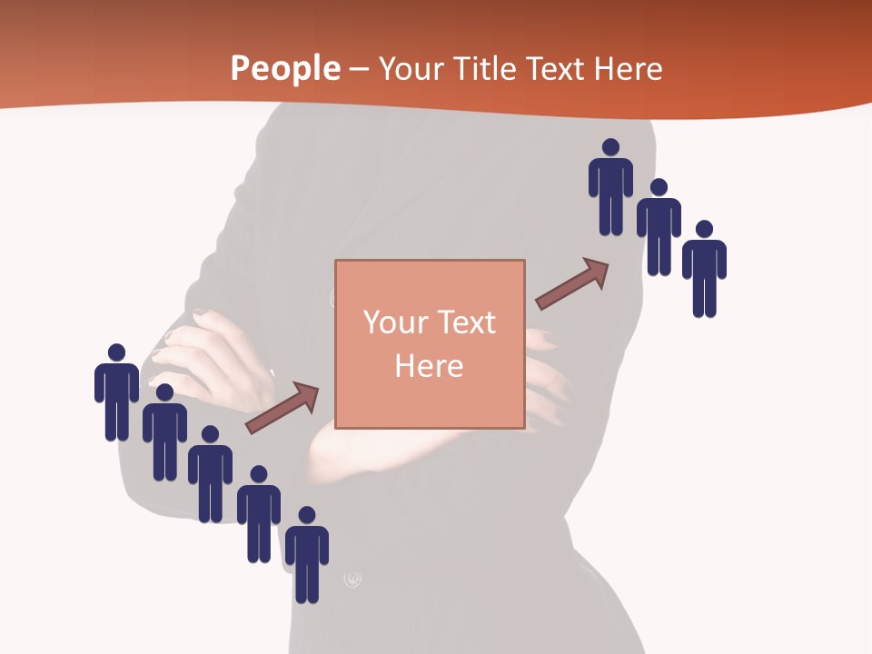 A Woman In A Business Suit Standing With Her Arms Crossed PowerPoint Template