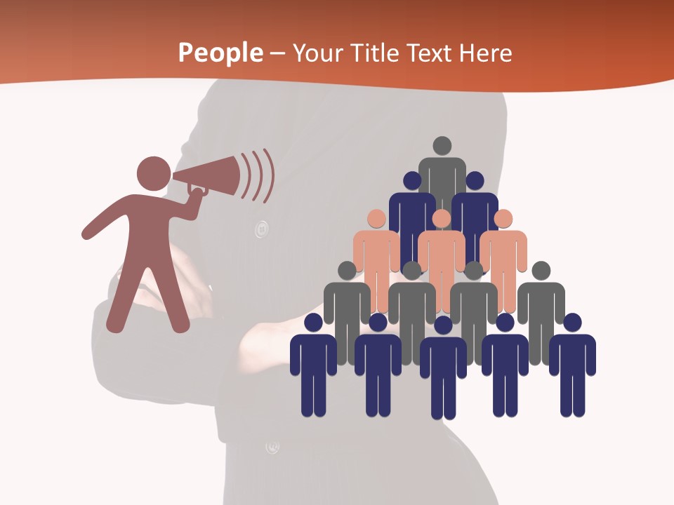 A Woman In A Business Suit Standing With Her Arms Crossed PowerPoint Template