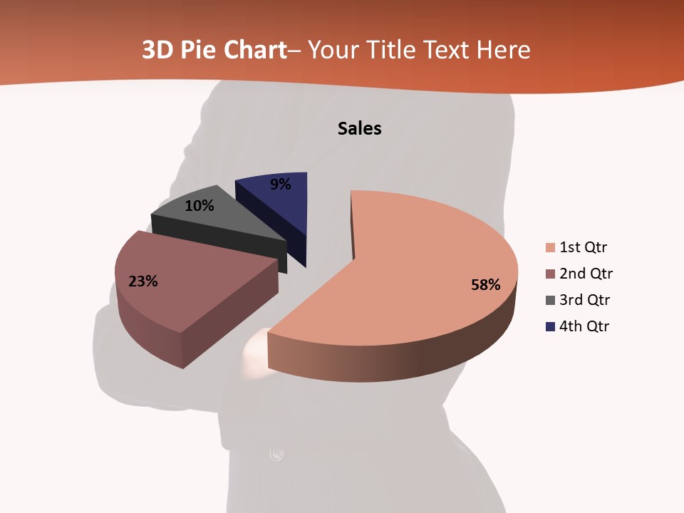 A Woman In A Business Suit Standing With Her Arms Crossed PowerPoint Template