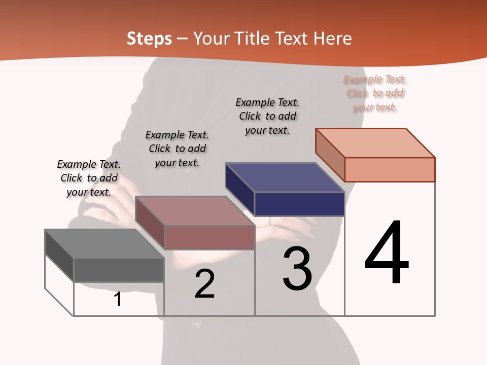 A Woman In A Business Suit Standing With Her Arms Crossed PowerPoint Template