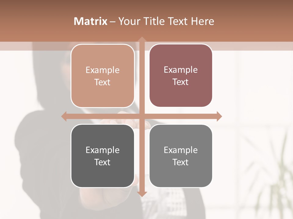 A Woman Holding A Business Card In Her Hand PowerPoint Template