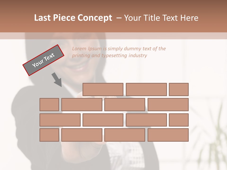 A Woman Holding A Business Card In Her Hand PowerPoint Template