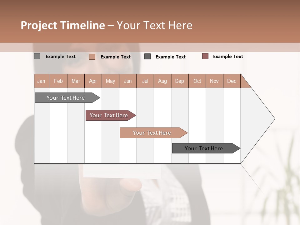 A Woman Holding A Business Card In Her Hand PowerPoint Template