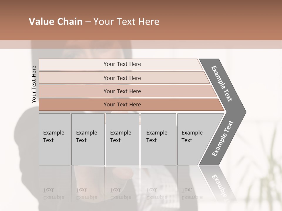 A Woman Holding A Business Card In Her Hand PowerPoint Template