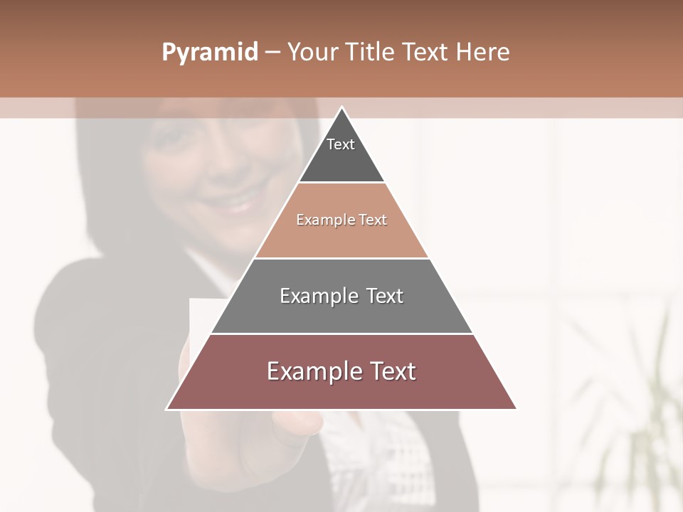 A Woman Holding A Business Card In Her Hand PowerPoint Template