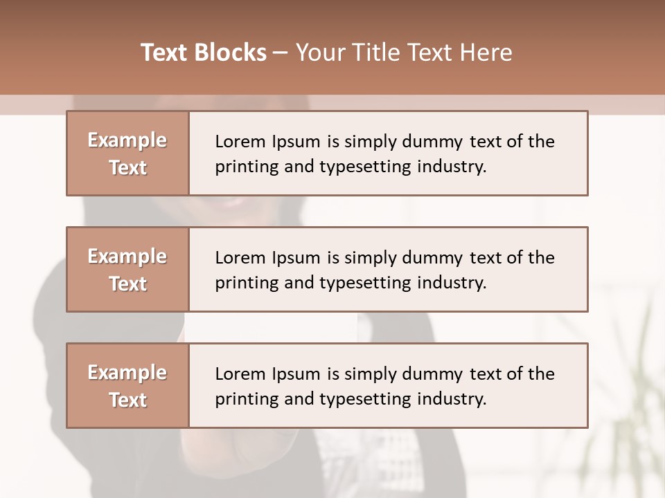 A Woman Holding A Business Card In Her Hand PowerPoint Template