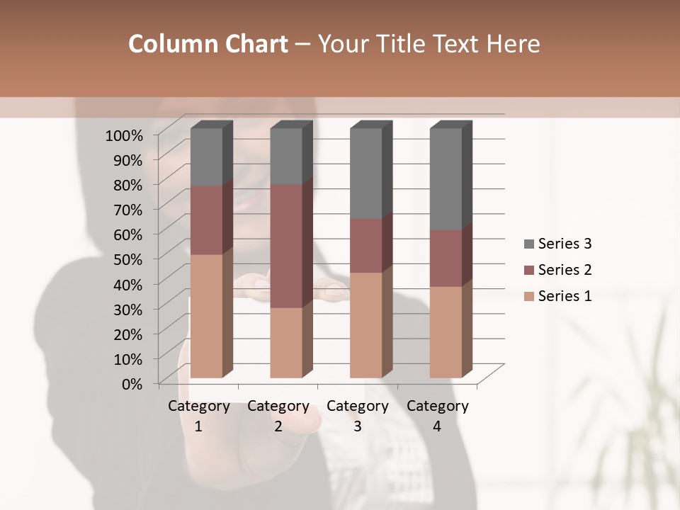 A Woman Holding A Business Card In Her Hand PowerPoint Template