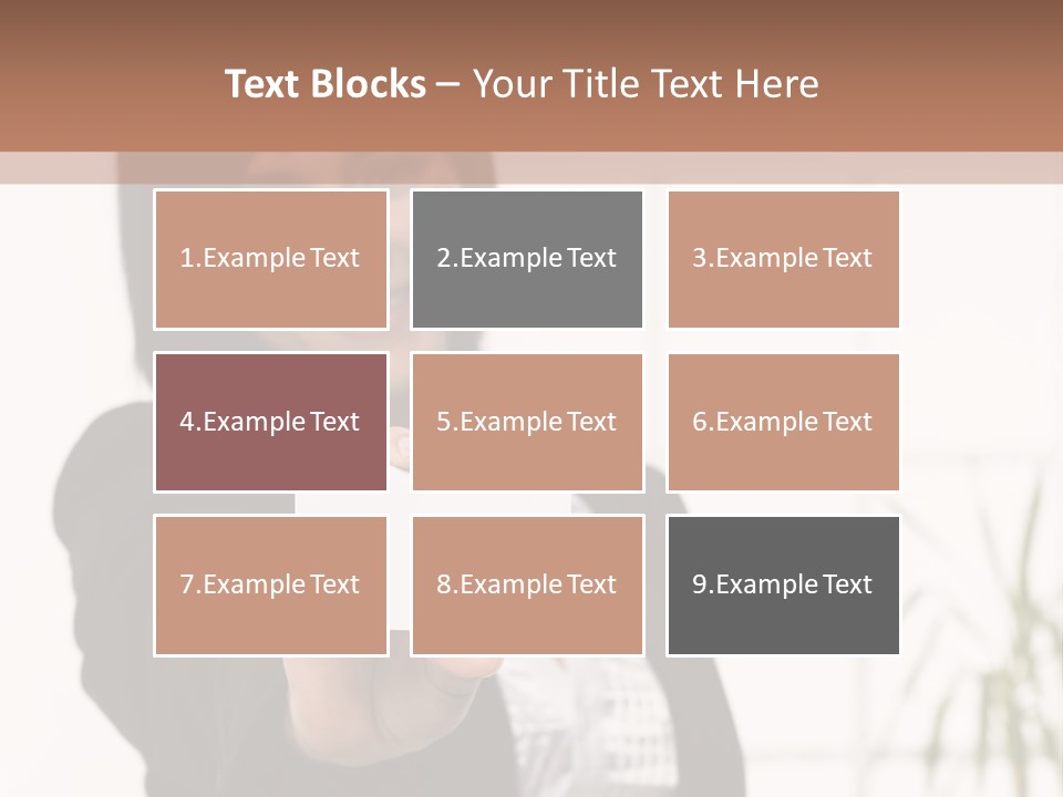 A Woman Holding A Business Card In Her Hand PowerPoint Template