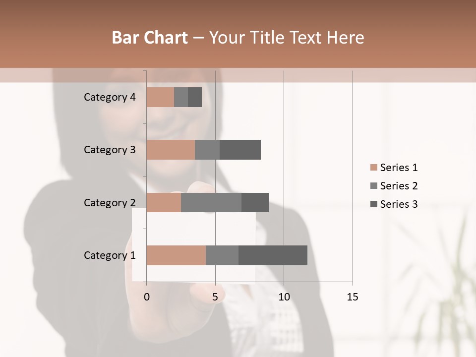 A Woman Holding A Business Card In Her Hand PowerPoint Template