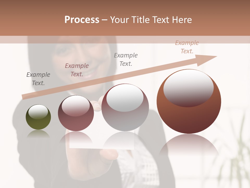 A Woman Holding A Business Card In Her Hand PowerPoint Template