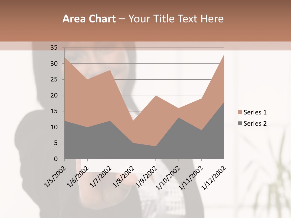 A Woman Holding A Business Card In Her Hand PowerPoint Template