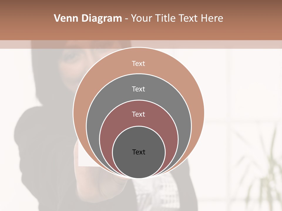 A Woman Holding A Business Card In Her Hand PowerPoint Template