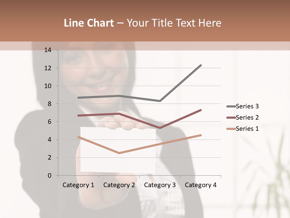 A Woman Holding A Business Card In Her Hand PowerPoint Template