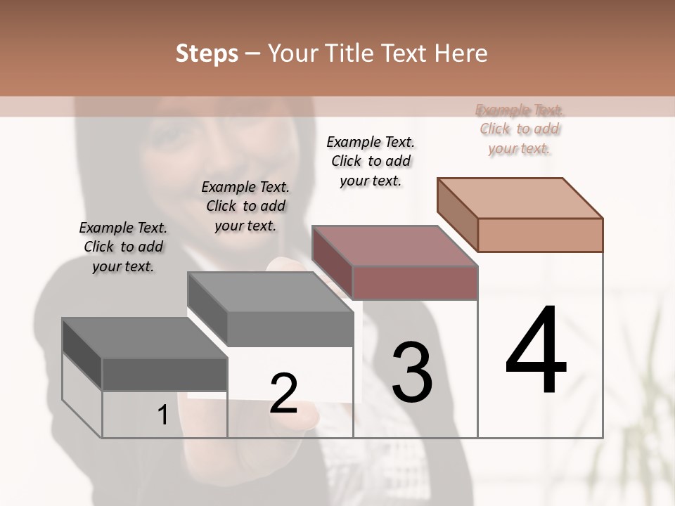 A Woman Holding A Business Card In Her Hand PowerPoint Template