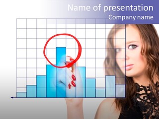 A Woman Holding A Magnifying Glass In Front Of Her Face PowerPoint Template