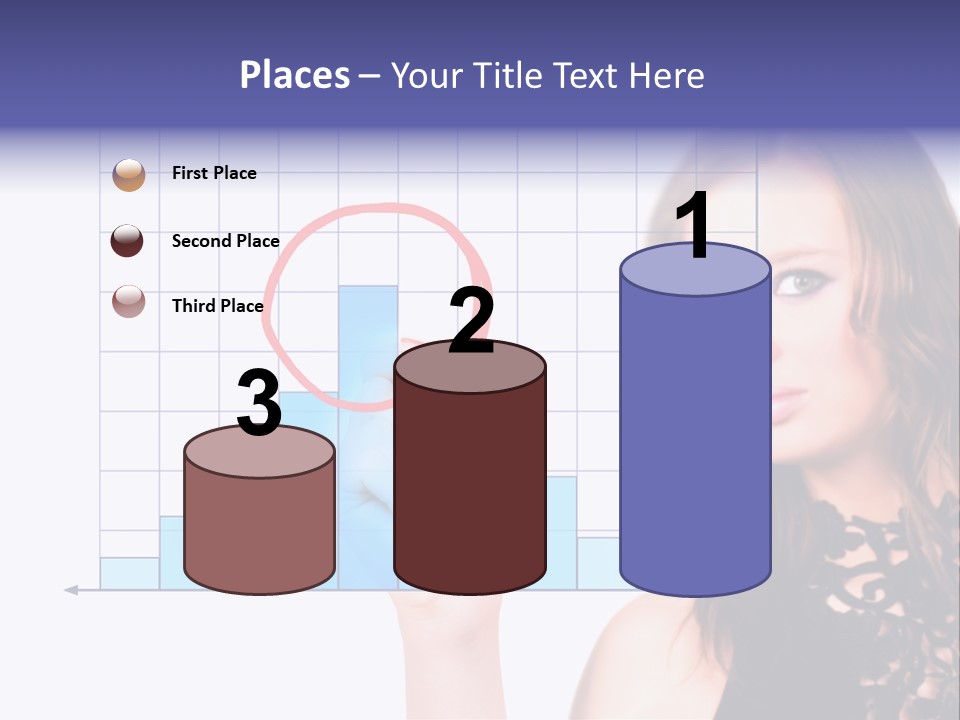 A Woman Holding A Magnifying Glass In Front Of Her Face PowerPoint Template