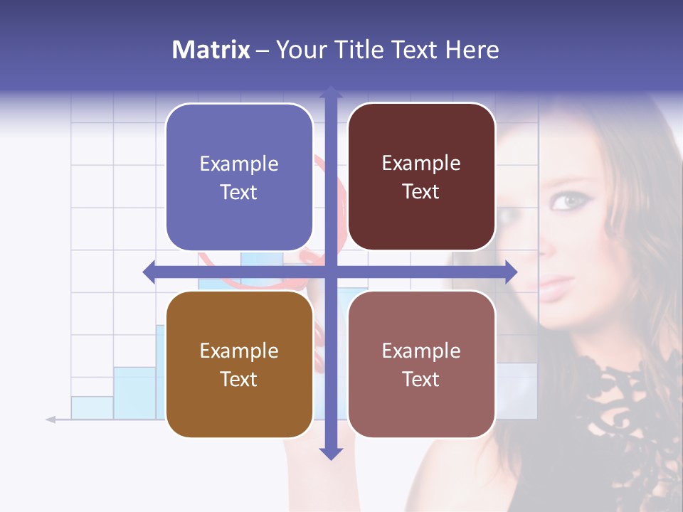 A Woman Holding A Magnifying Glass In Front Of Her Face PowerPoint Template