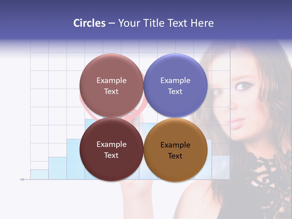 A Woman Holding A Magnifying Glass In Front Of Her Face PowerPoint Template