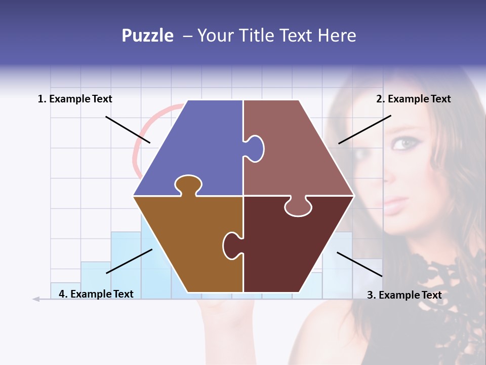 A Woman Holding A Magnifying Glass In Front Of Her Face PowerPoint Template