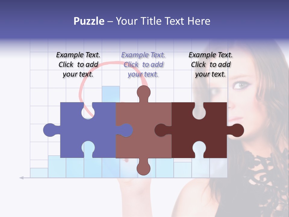 A Woman Holding A Magnifying Glass In Front Of Her Face PowerPoint Template