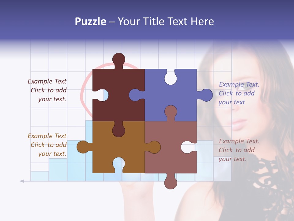 A Woman Holding A Magnifying Glass In Front Of Her Face PowerPoint Template