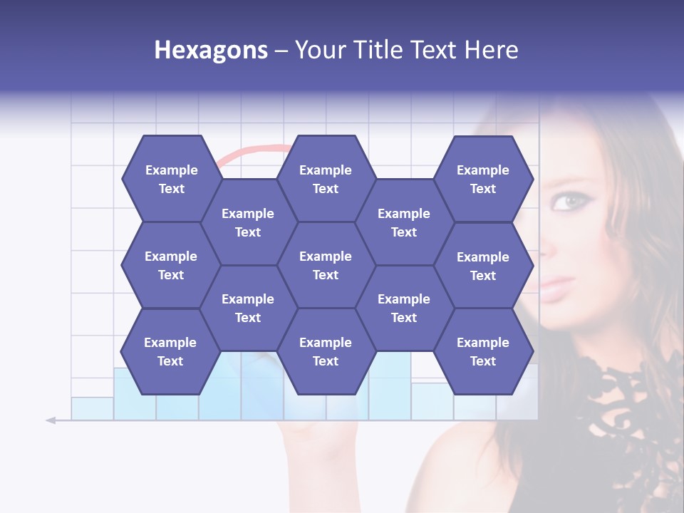 A Woman Holding A Magnifying Glass In Front Of Her Face PowerPoint Template