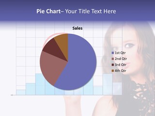 A Woman Holding A Magnifying Glass In Front Of Her Face PowerPoint Template