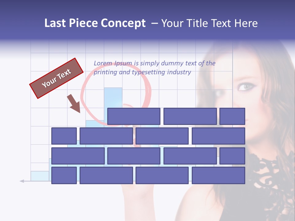 A Woman Holding A Magnifying Glass In Front Of Her Face PowerPoint Template