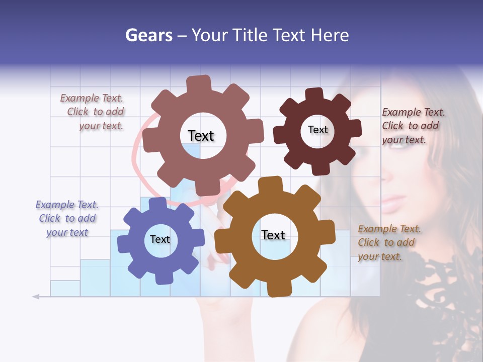 A Woman Holding A Magnifying Glass In Front Of Her Face PowerPoint Template