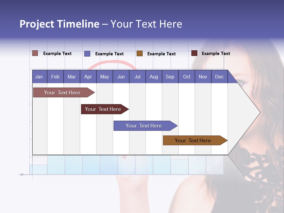A Woman Holding A Magnifying Glass In Front Of Her Face PowerPoint Template