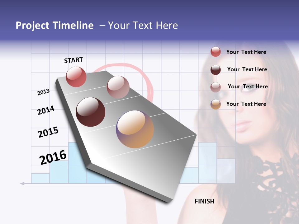 A Woman Holding A Magnifying Glass In Front Of Her Face PowerPoint Template