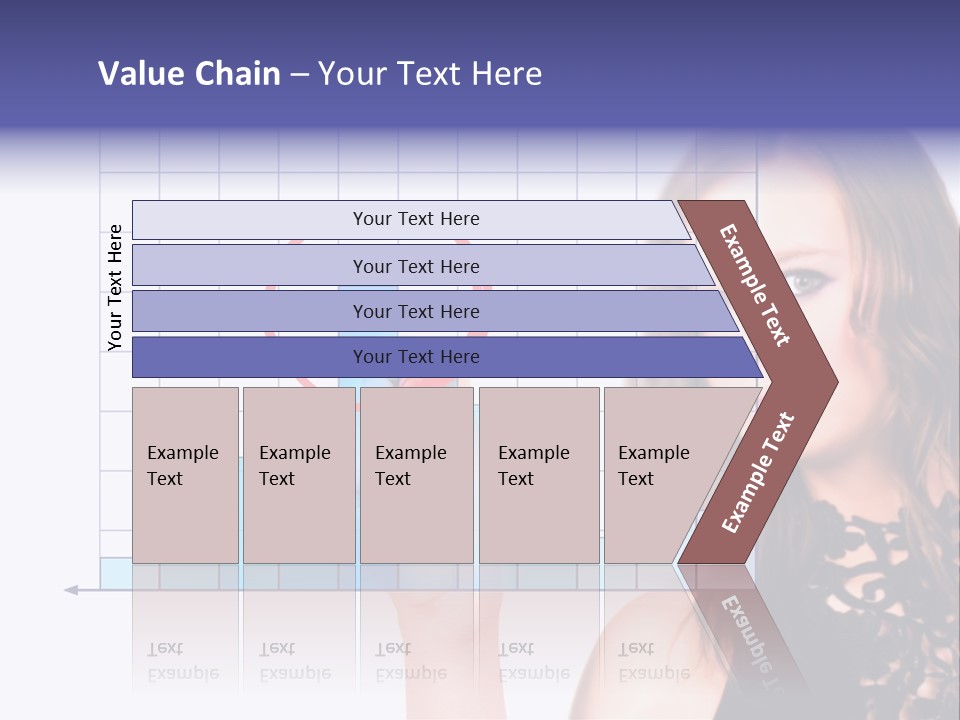 A Woman Holding A Magnifying Glass In Front Of Her Face PowerPoint Template