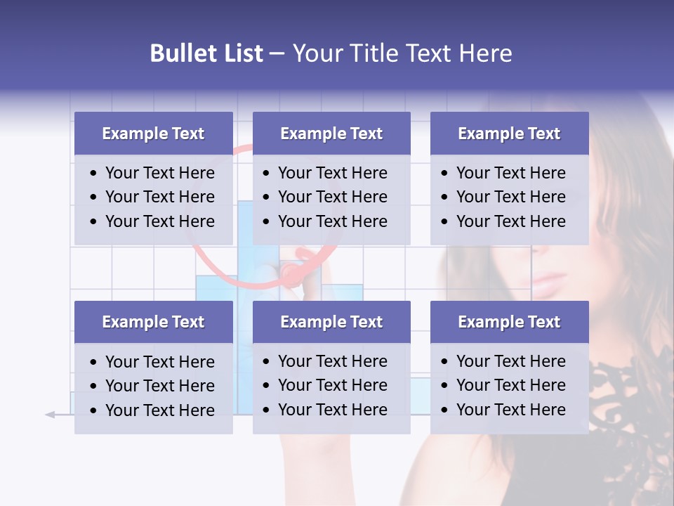 A Woman Holding A Magnifying Glass In Front Of Her Face PowerPoint Template
