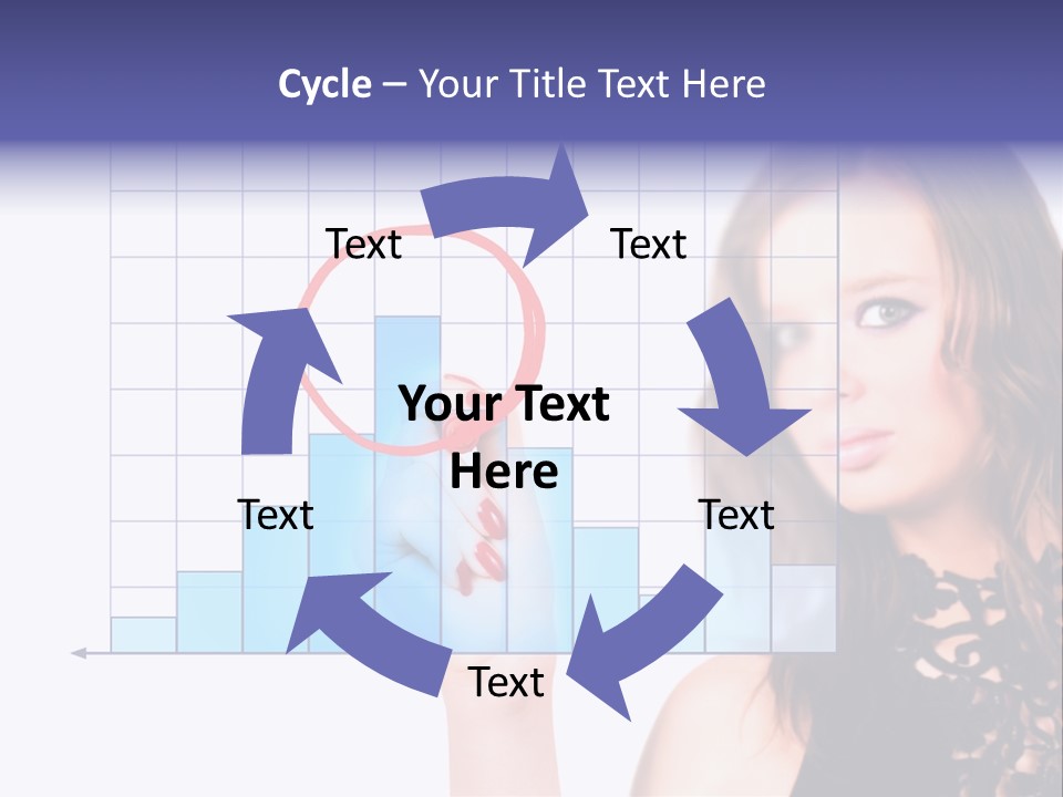 A Woman Holding A Magnifying Glass In Front Of Her Face PowerPoint Template
