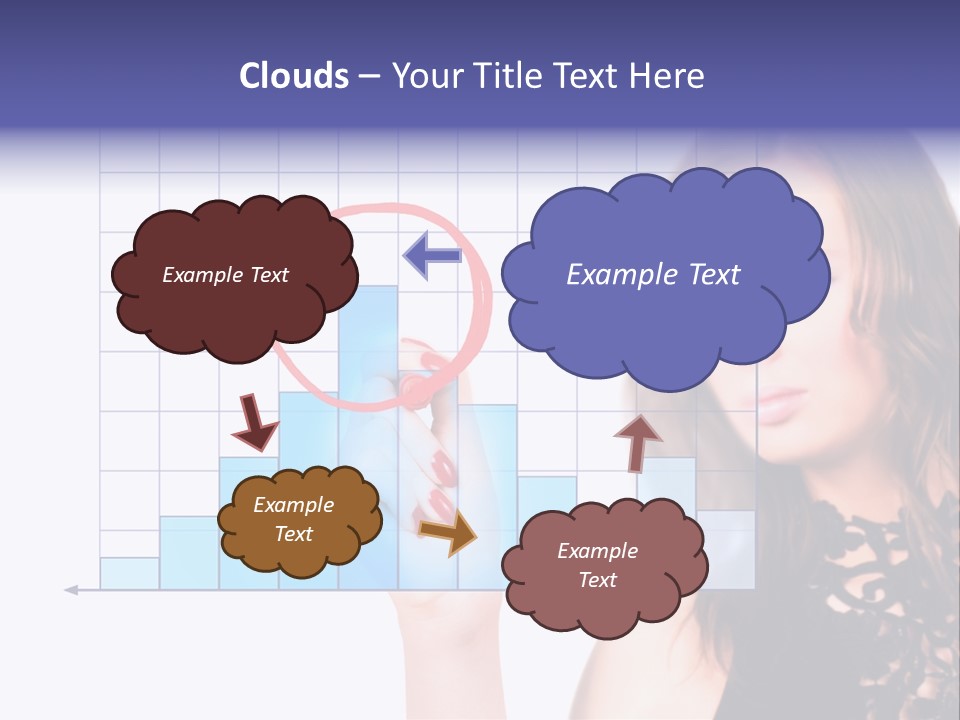A Woman Holding A Magnifying Glass In Front Of Her Face PowerPoint Template