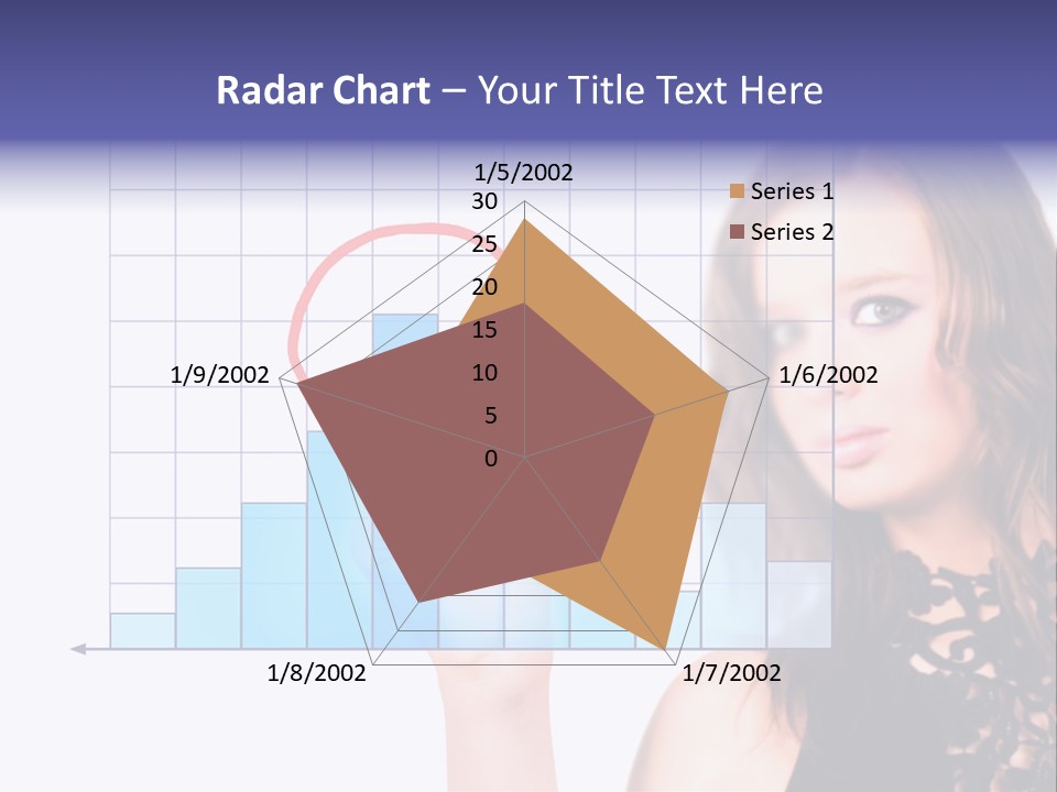 A Woman Holding A Magnifying Glass In Front Of Her Face PowerPoint Template