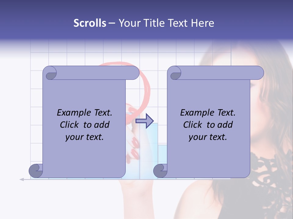 A Woman Holding A Magnifying Glass In Front Of Her Face PowerPoint Template