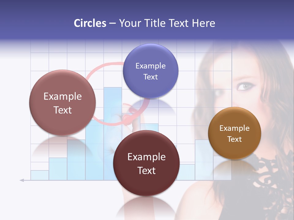 A Woman Holding A Magnifying Glass In Front Of Her Face PowerPoint Template