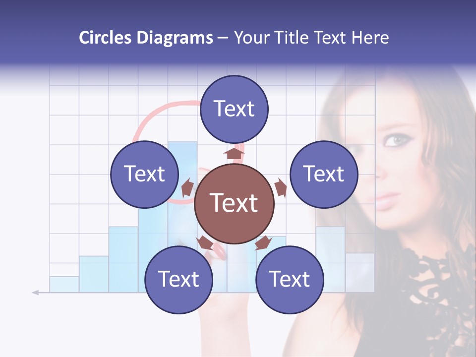 A Woman Holding A Magnifying Glass In Front Of Her Face PowerPoint Template