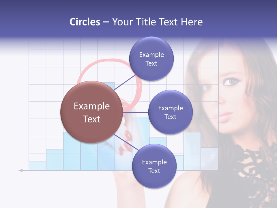 A Woman Holding A Magnifying Glass In Front Of Her Face PowerPoint Template
