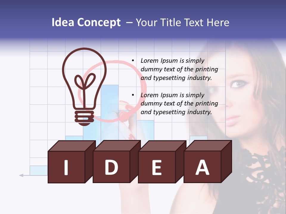 A Woman Holding A Magnifying Glass In Front Of Her Face PowerPoint Template