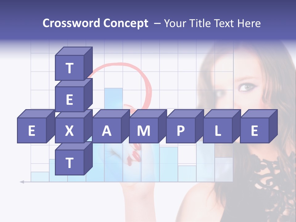 A Woman Holding A Magnifying Glass In Front Of Her Face PowerPoint Template