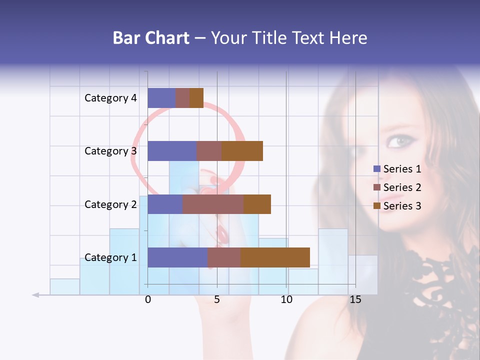 A Woman Holding A Magnifying Glass In Front Of Her Face PowerPoint Template