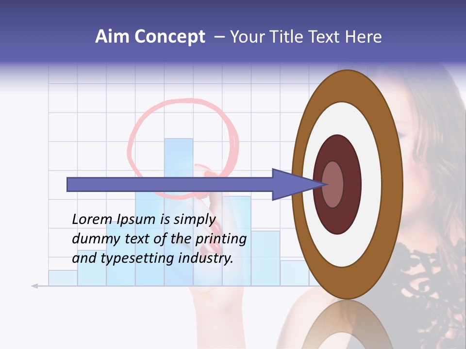A Woman Holding A Magnifying Glass In Front Of Her Face PowerPoint Template