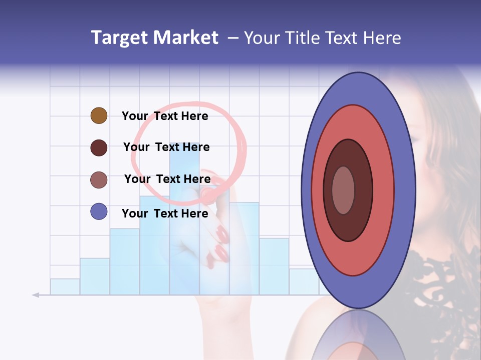 A Woman Holding A Magnifying Glass In Front Of Her Face PowerPoint Template